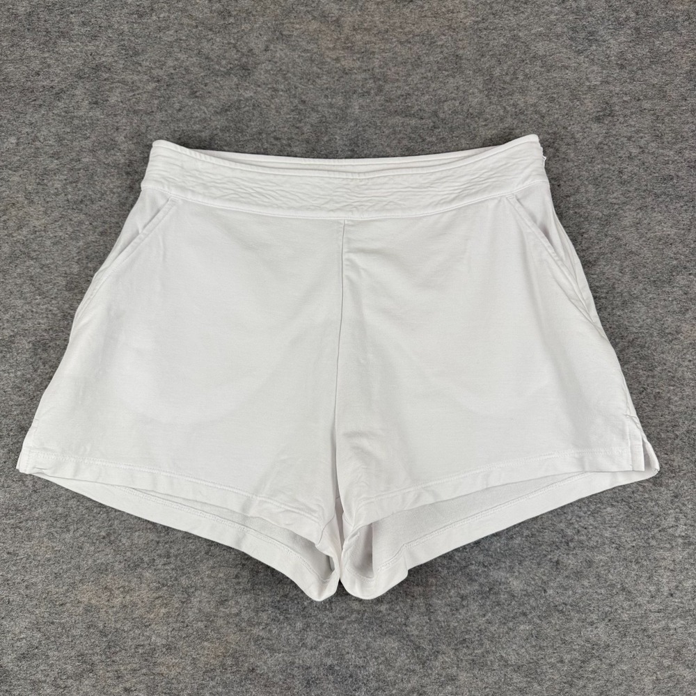 Travis Mathew Cloud Terry Shorts Side Zip Pockets White Womens Medium M